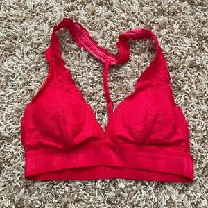PINK red lace bralette